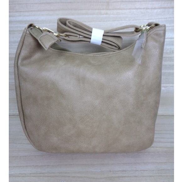 Beverly Hills‎ Polo Club BHPC Taupe Vegan Leather Purse Shoulder Bag - Picture 3 of 9